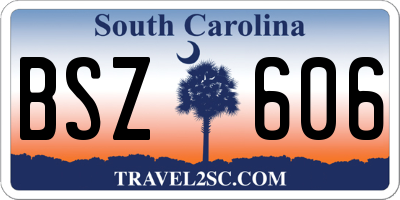 SC license plate BSZ606