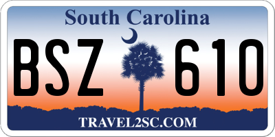 SC license plate BSZ610