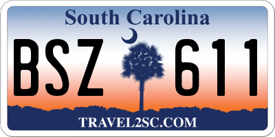 SC license plate BSZ611