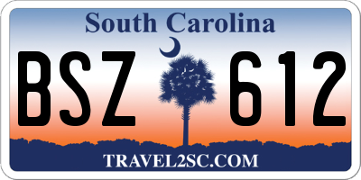 SC license plate BSZ612