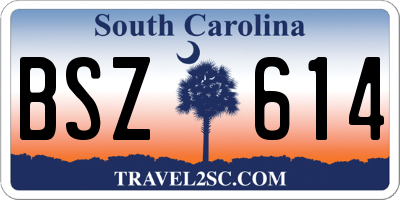 SC license plate BSZ614