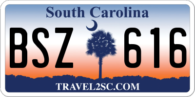 SC license plate BSZ616