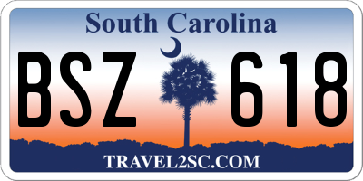 SC license plate BSZ618