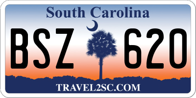 SC license plate BSZ620
