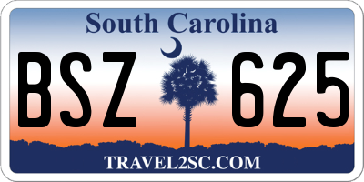 SC license plate BSZ625