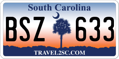 SC license plate BSZ633