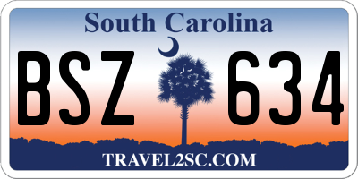 SC license plate BSZ634