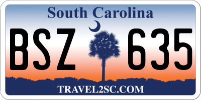 SC license plate BSZ635