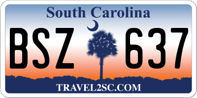 SC license plate BSZ637