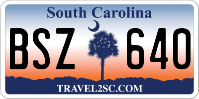 SC license plate BSZ640