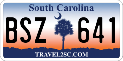 SC license plate BSZ641