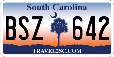 SC license plate BSZ642