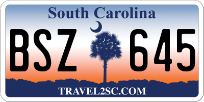 SC license plate BSZ645