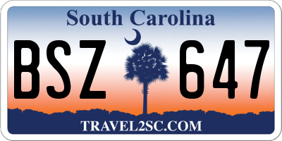 SC license plate BSZ647