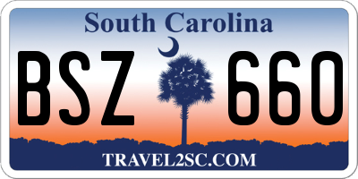 SC license plate BSZ660