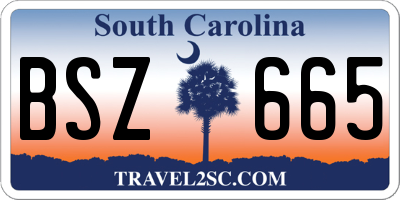 SC license plate BSZ665