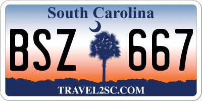 SC license plate BSZ667