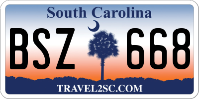 SC license plate BSZ668
