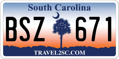 SC license plate BSZ671