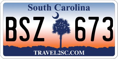SC license plate BSZ673
