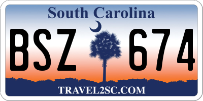 SC license plate BSZ674