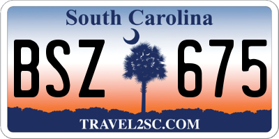 SC license plate BSZ675