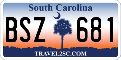 SC license plate BSZ681
