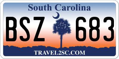 SC license plate BSZ683