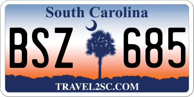 SC license plate BSZ685