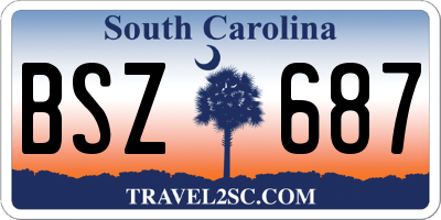 SC license plate BSZ687