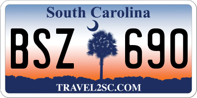 SC license plate BSZ690