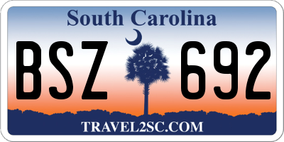SC license plate BSZ692