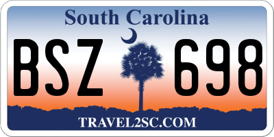 SC license plate BSZ698