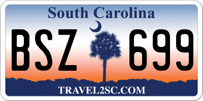 SC license plate BSZ699