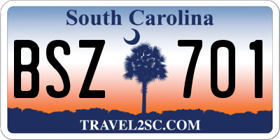 SC license plate BSZ701
