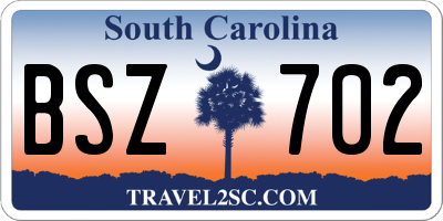 SC license plate BSZ702