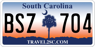 SC license plate BSZ704