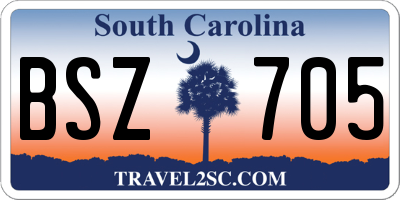 SC license plate BSZ705