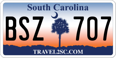 SC license plate BSZ707