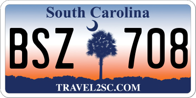 SC license plate BSZ708