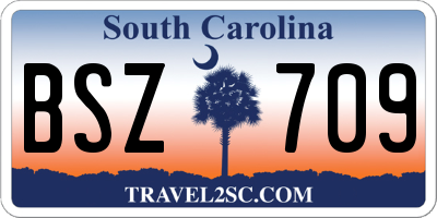 SC license plate BSZ709