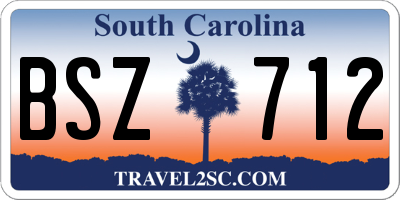 SC license plate BSZ712
