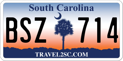 SC license plate BSZ714