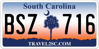 SC license plate BSZ716