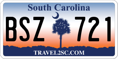 SC license plate BSZ721