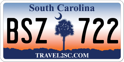 SC license plate BSZ722