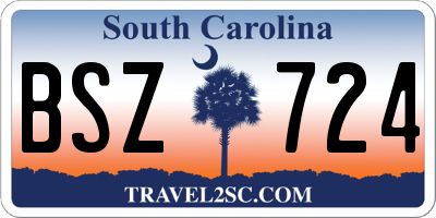 SC license plate BSZ724