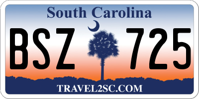 SC license plate BSZ725