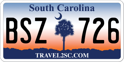 SC license plate BSZ726