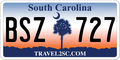 SC license plate BSZ727